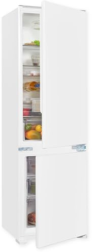 Exquisit Einbau-Kühl-Gefrierkombination 249 l, 177,9 cm, Schlepptür | Wechselbarer Türanschlag - 179 l Kühlen / 70 l Gefrieren - 4-Sterne-Gefrierbereich - LED - Energieklasse E