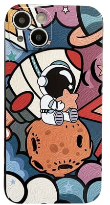 Yonds Queen für iPhone X / XS Niedliches Hülle, Cool Cartoon Astronaut Space Planet Mond Design Stilvoll Stoßstange weiches TPU rutschfeste Stoßfeste Schutzhülle (iPhone X / XS, Planet)