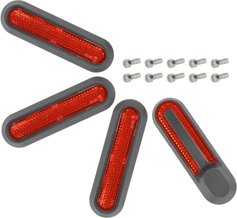 Natcoo Cubierta Reflectante para Rueda Trasera para Xiaomi M365, Pro,1S, Pro2, Mi3 Scooter, Patinete Cubierta Protectora de Rueda Delantera Piezas Reflectores Accesorios (Negro/Rojo)