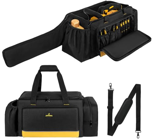 Chainsaw Carrying Case, Waterproof Foldable Chainsaw Storage Bag Compatible with Greenworks, Dewalt, EGO Power+ 14''/16''/18'' Chainsaws and Cordless Chainsaw, Black&Yellow | Waterproof Foldable Chainsaw Storage Bag Compatible with Greenworks&EGO Power+ 14'' 16'' 18'' Cordless Chainsaw, Black