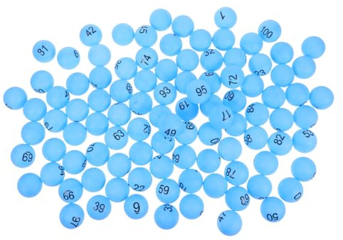 SAFIGLE 100 Stück Nummerierte Bälle 1-100 Lotteriebälle Tischtennisbälle Bedruckte Pongbälle Mit Zahlen Für DIY-Projekt Bingospiel Unterhaltung – Mehrfarbig