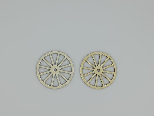 Coppia Ruote di Legno per Presepe- Accessori per Presepi (diametro 10 cm)