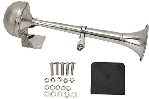 Luftfanfare 328DB 12V 30W Edelstahl Luftsummer für Boot Wohnmobil Yacht Universal Luftsignal lautstarker Airhorn