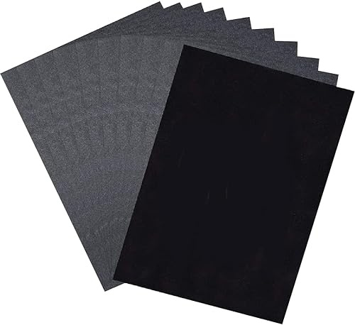 Schwarzes A4 Kohlepapier, 100 Stück, schwarzes Graphitpapier, Kohle-Transferpapier, Transfer-Graphitpapier, ultradünnes und leichtes Transferpapier, für Kunsthandwerksprojekte, Papier, Holz, Glas,
