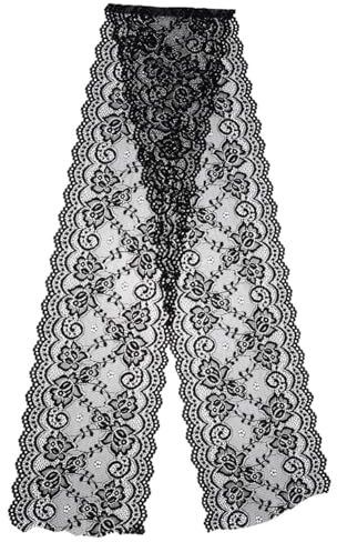 EXCEART 1 Rolle 15CM Breite Blumenspitze Elastische Spitze Schwarz, Diy NäHen Makramee, Tortenspitze Nylon FüR Kleidung Und Geschenkdekoration