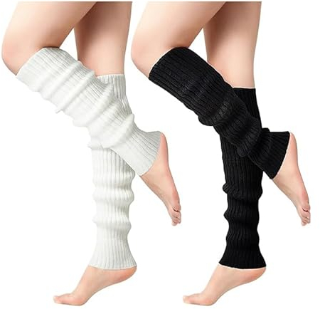 EKKONG Stulpen Damen, 2 Paare Gestrickt Leg Warmers Winter Beinstulpen Damen Beinwärmer Knielang Bein Stulpen Federnd Legwarmer für Winter Modische Kleidung