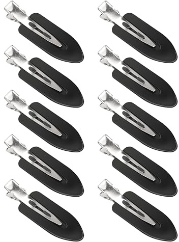 XCZYN Hairpin 10 Pcs No Crease Hair Clips No Bend Hair Pins Curl Clip Makeup Application Hair Pin for Girl Woman Hairdressing Bangs Fringe Hair Styling (Black, 10 Pcs)