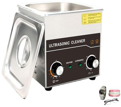 Lnlscle Ultrasonic Cleaner, Portable 1.3L Ultrasonic Cavitation Machine, 304 Stainless Steel Professional Ultrasonic Cleaner Machine for Jewellery Dentures Carburetors Coins