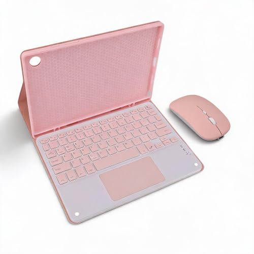 Tab A8 Tastaturhülle mit Maus, magnetisch abnehmbare Hülle | Drahtlose Bluetooth Tastaturhülle TPU Schutz Tablet Folio mit Stifthalter für Tab A8 X200 X205