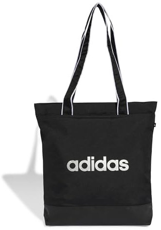 adidas Donna Linear Essentials Shopper, Black/Silver Met., One Size