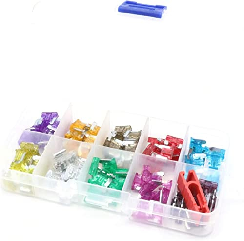 100 Stück sortierte Auto-LKW-Mini-Low-Profile-Sicherungen Micro-Flachsicherungs-Set Kit 3A 5A 7.5A 10A 15A 20A 25A 30A 35A 40A