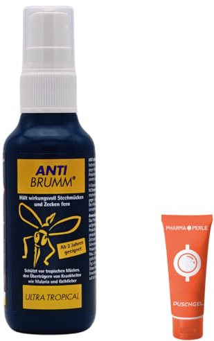 Anti Brumm Ultra Tropical 1x 75 ml I Schutz vor tropischen Mücken I Insektenrepellent I Mückenspray I Abwehr von Mücken und Zecken I Urlaub, Fernreisen I Deet I Spar-Set plus Pharma Perle give-away