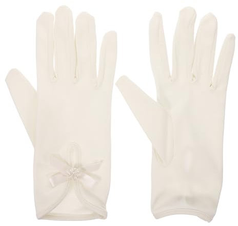 DEARMAMY 1 Paar Vintage Kurze Brauthandschuhe Hochzeit Brauthandschuhe Brautkleid Handschuhe Hochzeitsbedarf