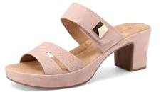 QUEEN HELENA Dam ortopedisk innersula med bred klack sabot BZ399, Bz399 Rosa, 37 EU