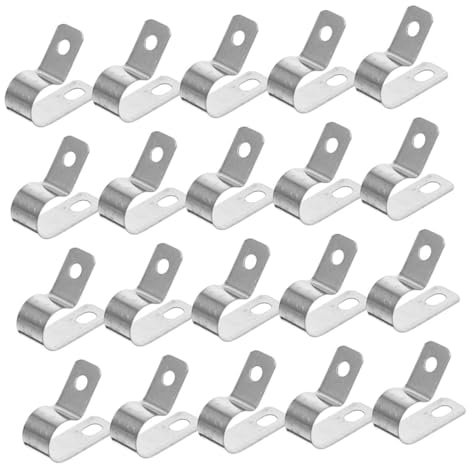 Angoily Kabelclips Edelstahl 50 Stück R-förmig Robuste Kabelklemmen Für Kabelmanagement Universell Einsetzbar