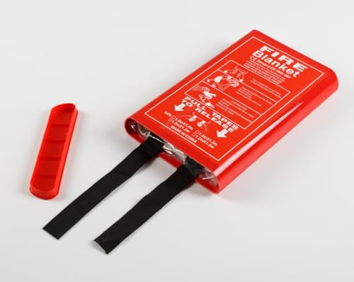 Nationwide Fire Specialists Hard Case CE Marked Fire Blanket - Fire Retardent Emergency Safety Blanket - Ideal For Home, Kitchen, Fireplace, Caravan, Garage, Office, Warehouse, Grill - (1.2 m x 1.2 m)