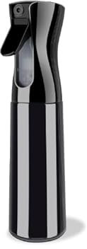 300ml Water Spray Bottle, Continuous Fine Mist Empty Spray Bottle, Misting Spray Bottle Fine Mist Sprayer for Curly Hair Plants Cleaning Barber Face Hairdressing ironing (Black)
