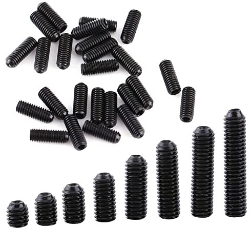 Vis sans tête M4 × 16 mm, vis sans tête M3, 14 × 8 × 1, 200 pièces M3 en acier au carbone Vis sans tête à six pans creux Assortiment de vis sans tête