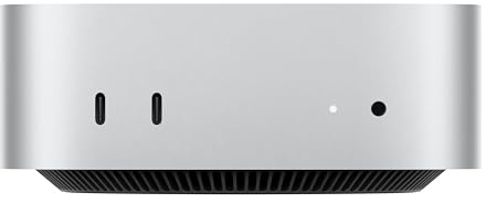 Apple Mac mini stationär dator med M4-chip, 10-kärnig CPU och 10-kärnig GPU: 24 GB enhetligt minne, 512 GB SSD-lagring, Gigabit Ethernet. Kompatibel med iPhone/iPad