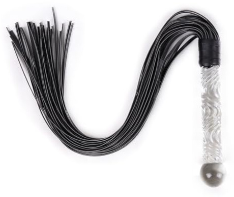 Flogger in Pelle con Dildo in Vetro – Set Bondage con Analplug e Peitsche per Massaggio Prostatica e Vaginale – Giocattolo Erotico per Coppie