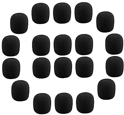 40 Stück Schwarze Mikrofon Schwammüberzüge für Ansteckmikrofone | Sponge, Ersatzhüllen gegen Schmutz, Passendes Zubehör für Mikrofon Windschutz