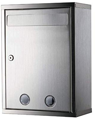 Wall-Mount Mailbox Mailbox Mail Box Wall Mounted Post Boxes External Weatherproof Wallmount Mailbox Stainless Steel Letterbox Silver Mailboxes