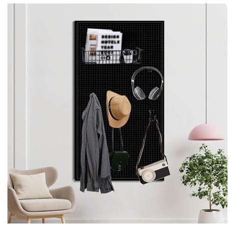 Panneaux perforés pour murs, panneaux perforés, support mural pour panneau perforé, panneaux perforés en métal, avec crochets, organisateur mural pour panneau perforé de garage, système de r