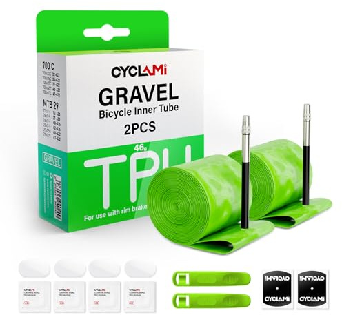 2 Pack TPU Gravel Inner Tube 700C x 32C-47C & 29'' MTB for ALLRoad & Gravel Bike Tire Upgraded Durability Bicycle Tube 65MM Length of Presta Valve Lightweight