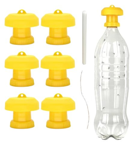 Set Da 6 Tappo Trappola per Insetti Riutilizzabile Ed Universale, Trappola Cimici, Vespe, Mosche, Trappola Vespe Ed Insetti Piccoli Ideale per Piante, Giardini, Terrazzi, Terreni