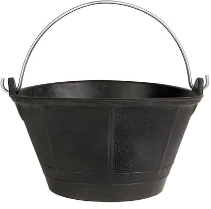 Bricoloco Seau italien en caoutchouc recyclé 10 litres - Hauteur 200 mm et bouche de 350 mm - Poignée métallique (2)