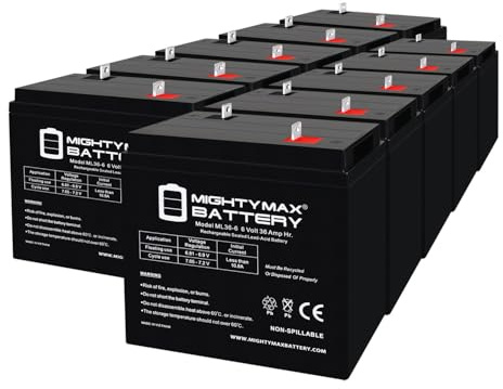 Mighty Max Battery 6V, 36Ah, AGM, NB Terminal, Replacement Battery Compatible with Carpenter Watchman 713513-10 Pack