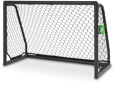 EXIT Scala Aluminium-Fußballtor - Leichtgewicht - Sehr Stabil - Hochwertiges Rostfreies Aluminium - Professionelles Fußballtor - Trainiere Deine Fußballfertigkeiten - 120x80cm - Schwarz