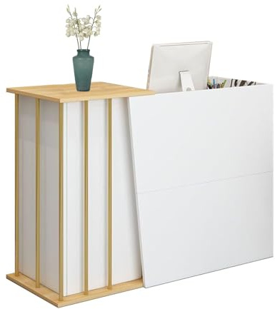 CXFSCD Bureau d'accueil, Comptoir d'accueil avec Tiroirs et Armoires Verrouillables à la Réception, Comptoir de Caisse, pour Halls d'Entrée(Size:120cm,Color:A)