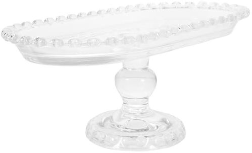 FELTECHELECTR Piatto di Frutta in Vetro Piedini Alzata per Dolci e Dessert Elegante in Stile Retrò Vassoio Porta Snack e Frutta per Tavola da Banchetto Resistente e Facile da Pulire 1 Pezzo