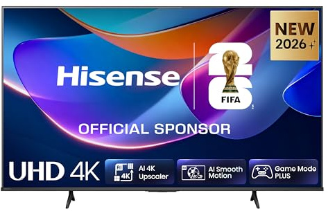 Hisense 55E6DS Fernseher 55 Zoll, 4K UHD Smart TV, Hi View AI Engine, 60Hz Game Mode Plus, Dolby Vision, 4K Upscaler, DTS Virtual, X, Smooth Motion, Airplay, Sprachsteuerung, 2026