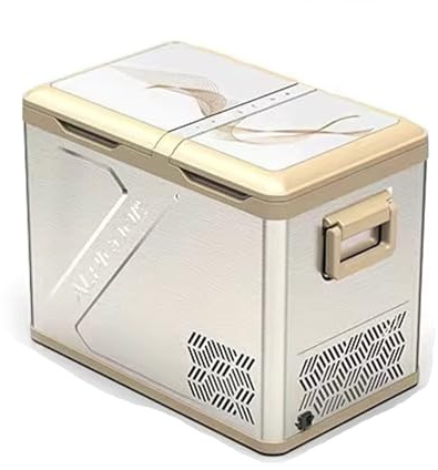 Bilkylskåp bärbar kylare bärbar minikylskåp magnetisk dörr och skiljevägg design 25/35/45 L knappsatsskärm och ljus 12/24 V DC 220 V AC för camping, resor