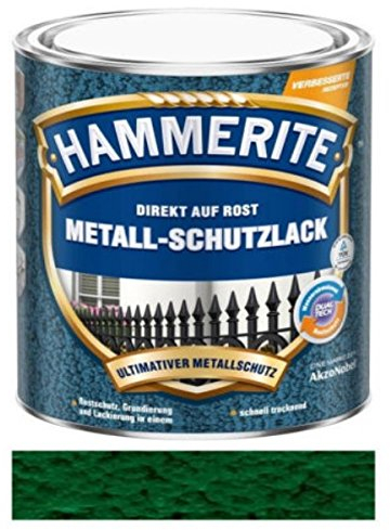 2,5 L Hammerite Direkt auf Rost Metall-Schutzlack Dunkelgrün, Hammerschlag