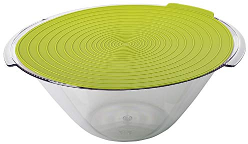 Westmark Salat-/Servierschüssel, mit Haltegriffen und Deckel, Fassungsvermögen: 4 Liter, ø 32 cm, Kunststoff, BPA-frei, Fresh, Farbe: Grün/Klar, 2440227A