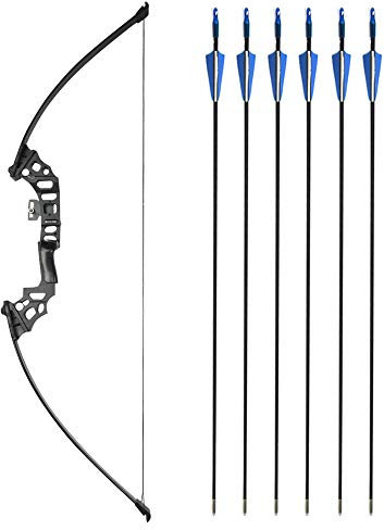 ZSHJG Bogenschießen Straight Bogen Takedown Recurve Bogen Jagd Bogen und Pfeil Set 30-40lbs Aluminiumlegierung Riser Praxis Training Longbogen (Schwarz, 30-40lbs einstellbar)