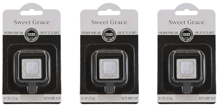 Bridgewater Candle Auto Vent Clip 3 Pack Long Lasting Car Air Freshener-Sweet Grace