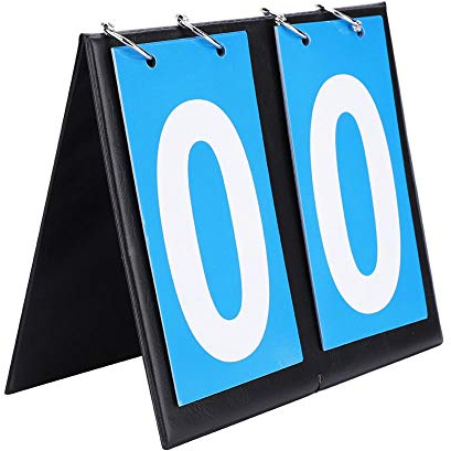 Dwawoo Multifunktionale Anzeigetafel, Tragbare Sport Scoreboard, 2/3/4 Stellige Anzeige, für Tischtennis, Basketball, Fußball, Blau und Rot