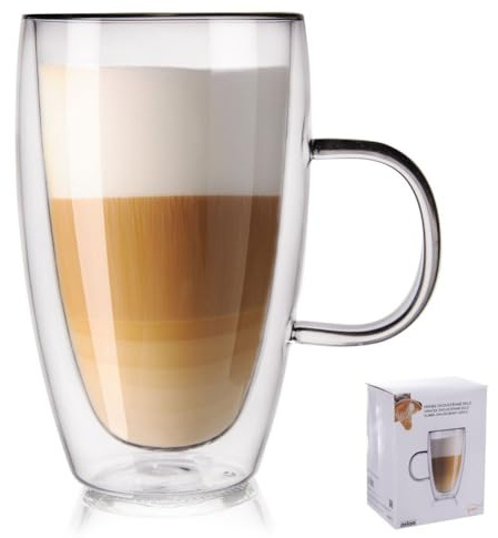 Orion Verre à thé - Double paroi - Verre thermique - Pour café, latte, cappuccino et thé - 180 ml