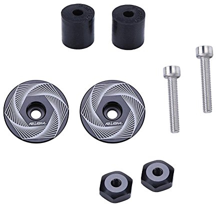 Dilwe Fahrrad Lenkerendkappen, Lenkerstopfen mit Aufdruck für Mountainbike, Rennrad, MTB, BMX - Aluminiumlegierung & Silikon & Edelstahl - 15-21 mm Innendurchmesser - 2 Stück