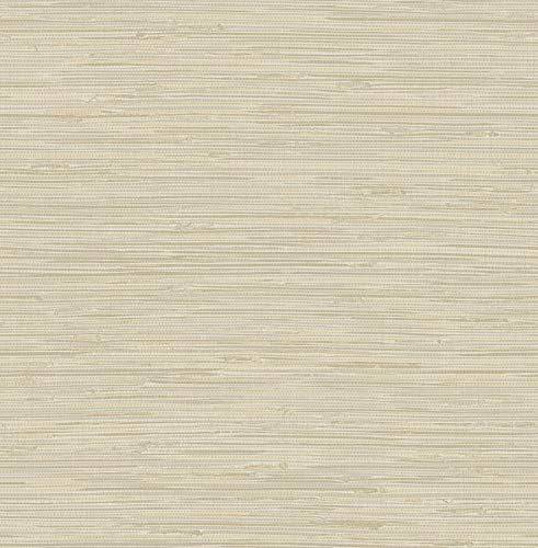 NuWallpaper NUS3336 Tibetan Faux Grasscloth Cream Peel & Stick Wallpaper, Neutral