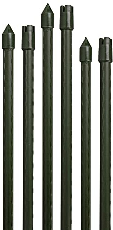 Windhager Stahl-Pflanzstab SET, Stahl-Rankstab, Pflanzenstütze, Rankhilfe, Pflanzstäbe, Tomatenstäbe, Grün, 10 Stück, 120 cm