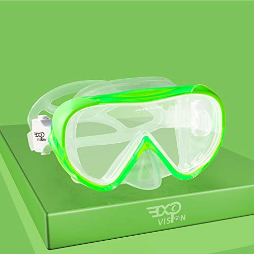 Premium Child Diving Mask Anti-Fog Swim Goggles with Nose Cover Leak-Proof for Snorkeling Diving Swimming 4-14 (Green)