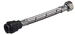Flexible Tap Hose Connector Pack of 2 - Compression or Push Fit or Push Fit with isolating Valve 300mm Long (15mm Pushfit x 3/4F x 300mm Long)