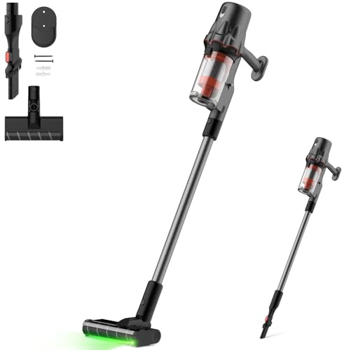 Deerma DEM-T30W Kabelloser Staubsauger 2-in-1 mit Stauberkennung, 240W Motor, 23kPa Saugkraft, HEPA-Filter, Weiche Bürste