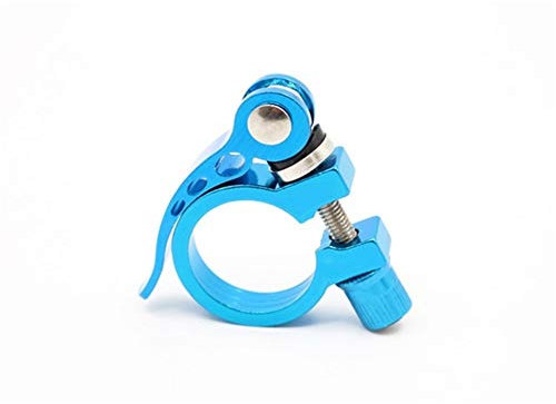 Fahrrad Sattelklemme 2 Stück Aluminium-Fahrrad Sattleklemme Schnell 31.8mm for 27.2mm MTB-Fahrrad-Sattel Sattelklemme Schnellspanner SattelstüTzenklemme (Color : Blue)