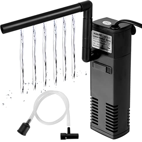 LUNEKUCK Aquarium Filter 300L/H Aquarium Innenfilter Aquariumpumpe 4W Wasserpumpe mit Filterschwämmen, Einstellbarer Durchfluss Aquarienfilter, Ultraleiser Filterpumpe für 60L Aquarium